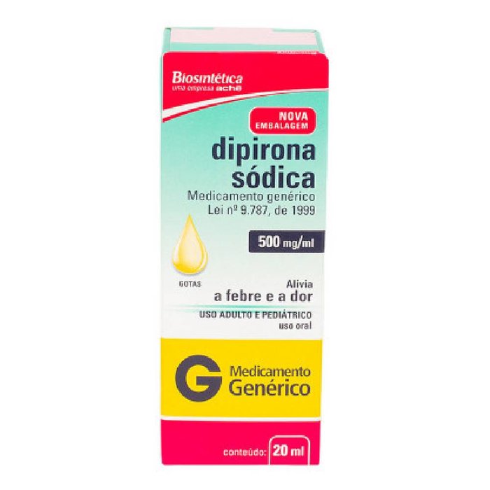 Dipirona Sodica 500mgml 20ml Biosintetica Genérico G Panvel Farmácias 8036
