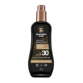 PROTETOR SOLAR AUSTRALIAN GOLD SPRAY GEL COM INSTANT BRONZER FPS 30 237ML