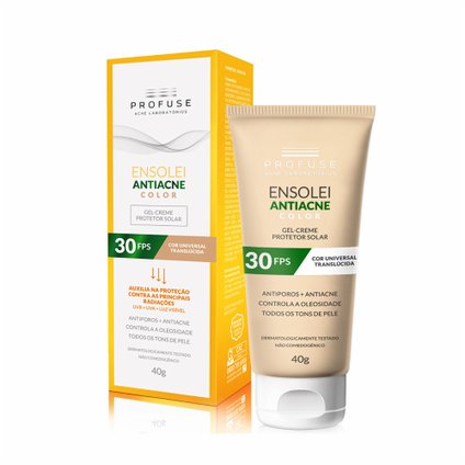 PROTETOR SOLAR PROFUSE ENSOLEI ANTIACNE COLOR FPS 30 40G