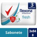 KIT SABONETE REXONA ANTIBACTERIAL FRESH 3 UNIDADES DE 84 G CADA