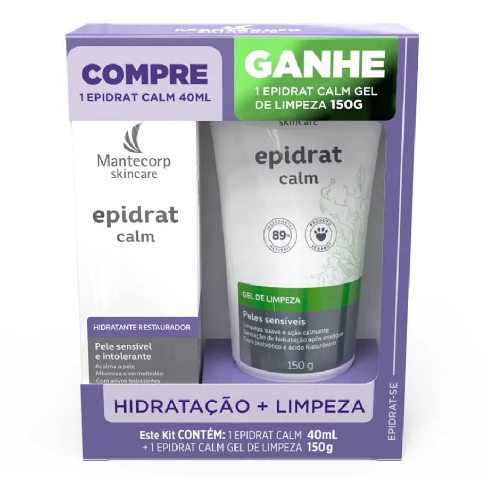 Kit Epidrat Calm Hidratante Facial 40ml + Gel De Limpeza Facial 150g