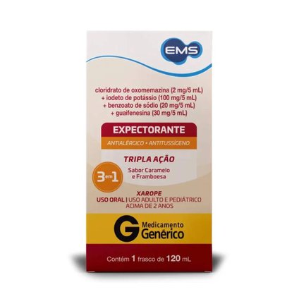 EXPECTORANTE CARAMELO E FRAMBOESA XAROPE EMS 120ML