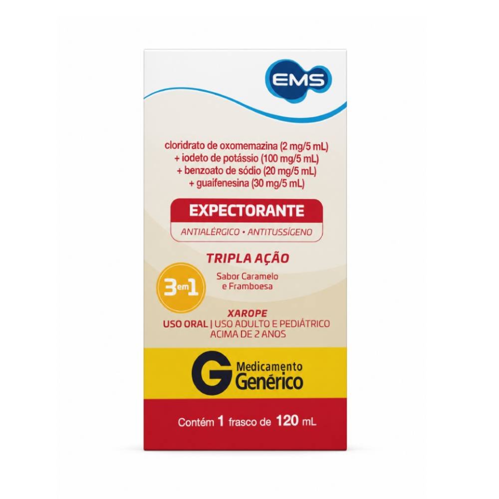 Expectorante Caramelo E Framboesa Xarope Ems 120ml