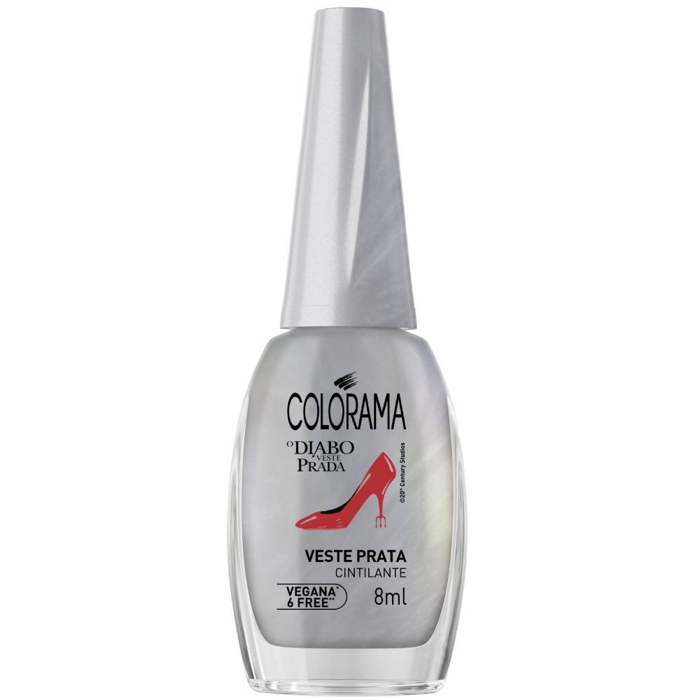 Esmalte Colorama O Diabo Veste Prada Cintilante Veste Prata 8ml