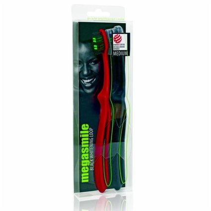 ESCOVA DENTAL MEGASMILE BLACK WHITENING LOOP COM 2 UNIDADES