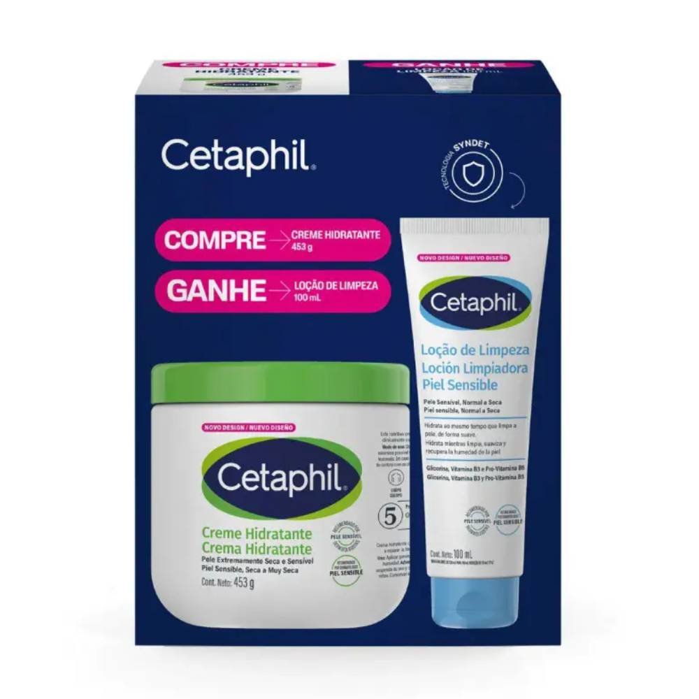 Kit Cetaphil Creme Hidratante Corporal 453g + Loção De Limpeza Facial 100ml