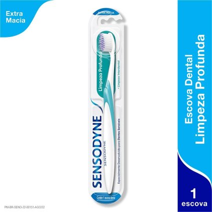 ESCOVA DENTAL SENSODYNE LIMPEZA PROFUNDA EXTRA MACIA PARA DENTES SENSÍVEIS