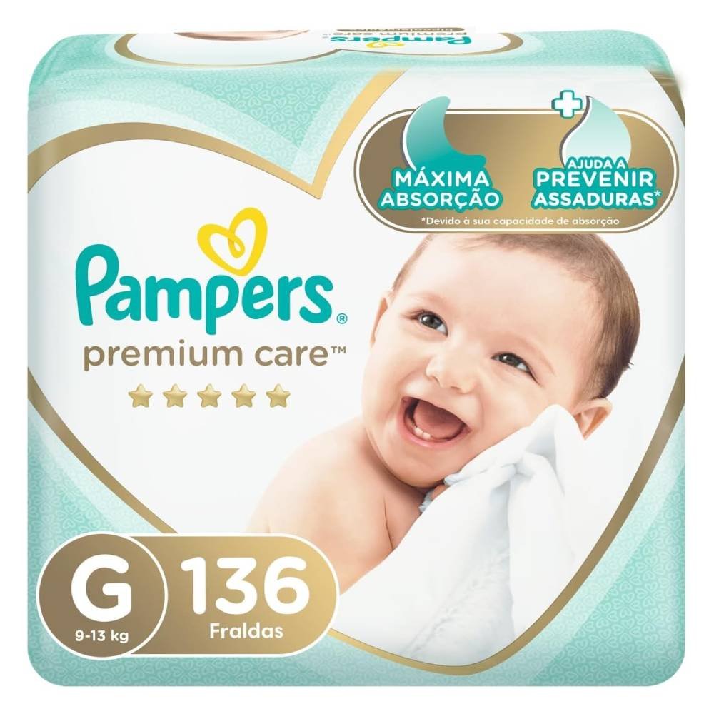 Fralda Pampers Premium Care G 136 Unidades