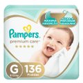 FRALDA PAMPERS PREMIUM CARE G 136 UNIDADES
