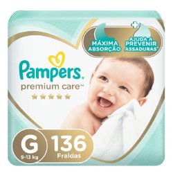 Fralda Pampers Premium Care G 136 Unidades