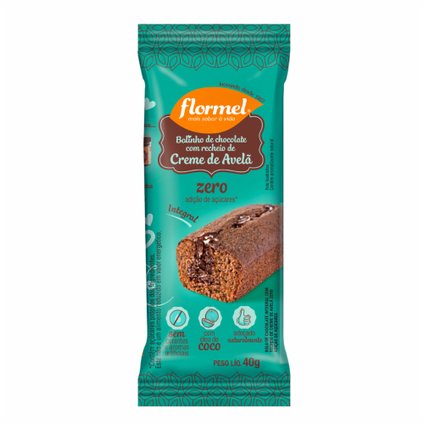 BOLINHO ZERO FLORMEL CHOCOLATE E AVELA 40G AV