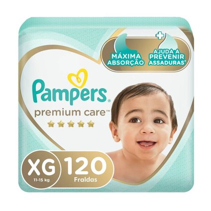 FRALDA PAMPERS PREMIUM CARE XG 120 UNIDADES