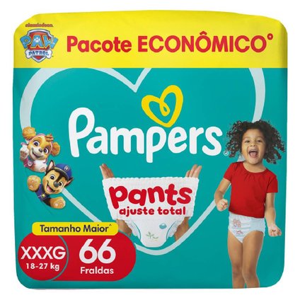 FRALDA PAMPERS PANTS AJUSTE TOTAL XXXG 66 UNIDADES