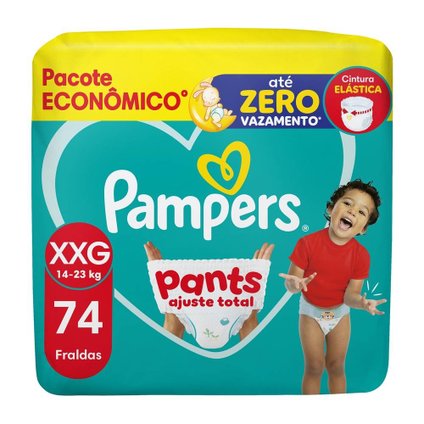 FRALDA PAMPERS PANTS AJUSTE TOTAL XXG 74 UNIDADES