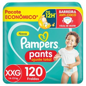 FRALDA PAMPERS PANTS AJUSTE TOTAL XXG 120 UNIDADES
