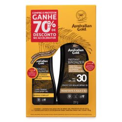 Kit Protetor Solar Australian Gold Fps30  237ml + Acelerador Clear 125ml Com 70% Desconto