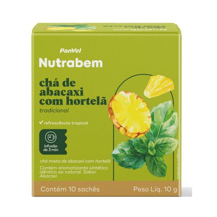 CHÁ DE ABACAXI COM HORTELÃ PANVEL NUTRABEM 10G 10 SACHÊS