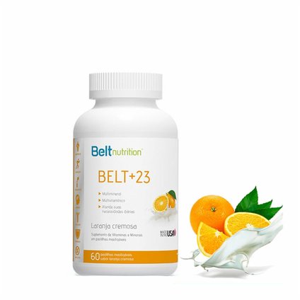 BELT + 23 LARANJA 60 PASTILHAS MASTIGÁVEIS
