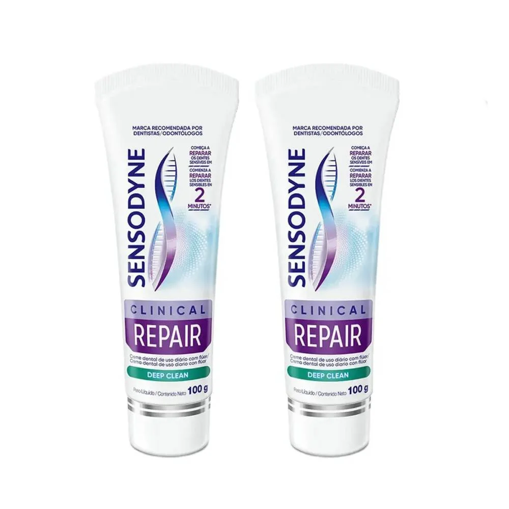 Kit Creme Dental Sensodyne Clinical Repair 2 Unidades 100g Cada