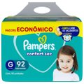 FRALDA PAMPERS CONFORT SEC MAX G 92 UNIDADES