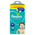 FRALDA PAMPERS CONFORT SEC MAX M 108 UNIDADES