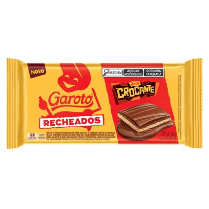 CHOCOLATE EM BARRA GAROTO RECHEADOS CROCANTE 90G