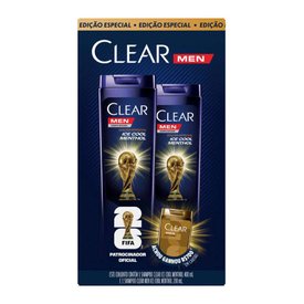 KIT SHAMPOO CLEAR MEN ICE COOL MENTHOL FIFA 400ML + 200ML