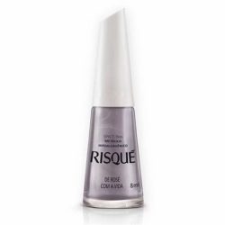 Esmalte Risque Efeito Metalico Rose Com A Vida
