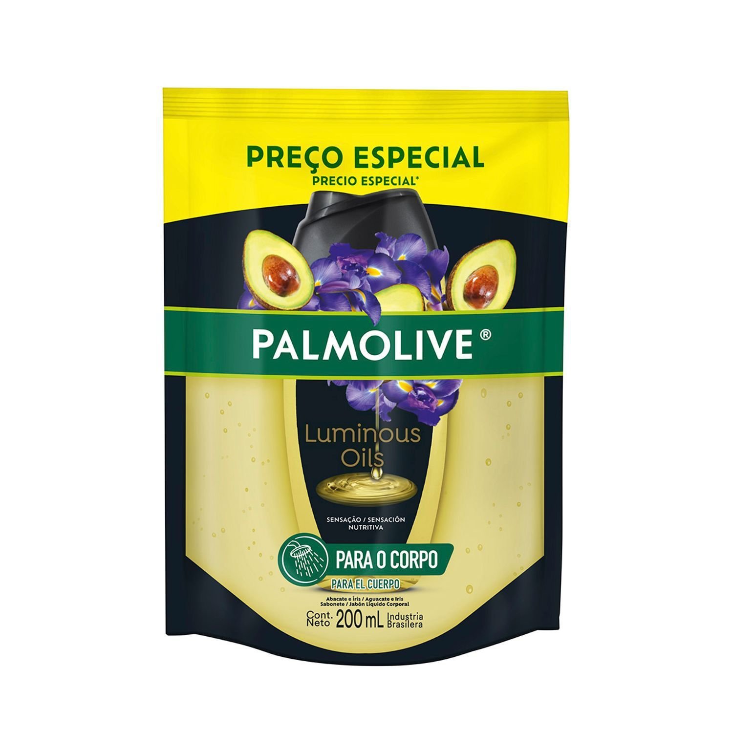 Sabonete Líquido Corporal Palmolive Luminous Oils Abacate E Iris Refil 200ml