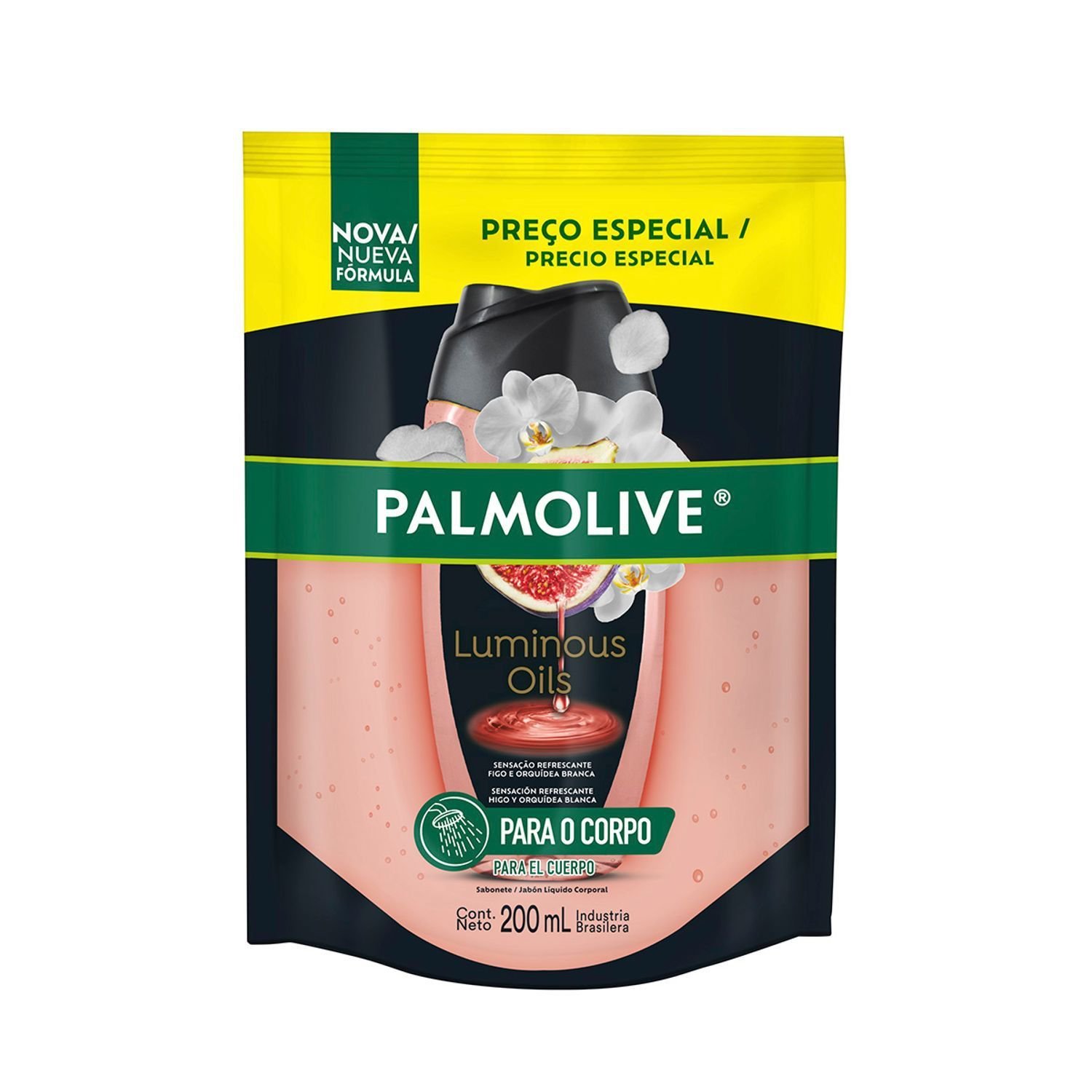 Sabonete Líquido Corporal Palmolive Luminous Oils Figo E Orquídea Refil 200ml