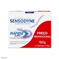 KIT CREME DENTAL SENSODYNE RÁPIDO ALÍVIO EM 60S PARA DENTES SENSÍVEIS AÇÃO DURADOURA 3 UNIDADES 50G