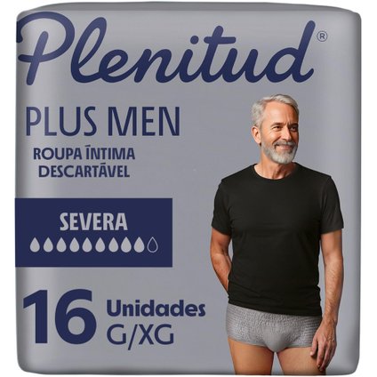 Roupa Íntima Plenitud Plus Men Absorção Imediata G/Xg 16 Unidades