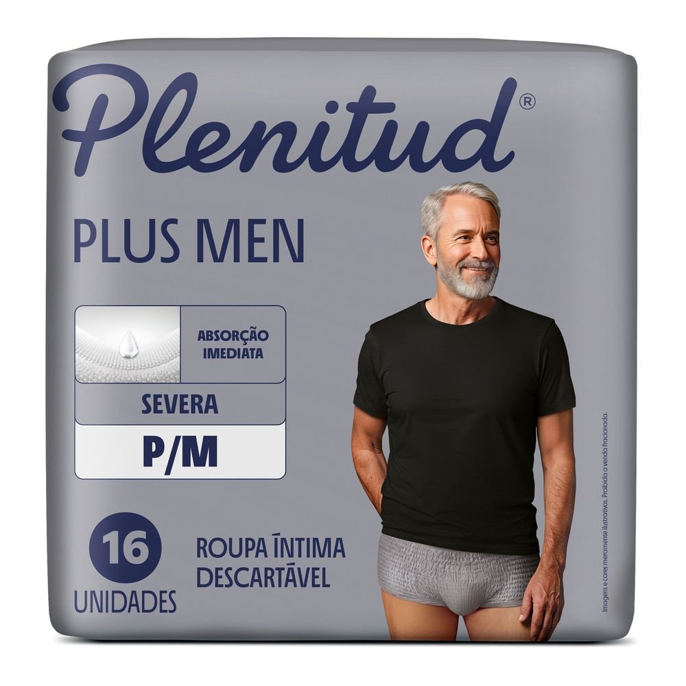 Roupa Íntima Plenitud Plus Men Absorção Imediata P/m 16 Unidades