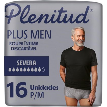 Roupa Íntima Plenitud Plus Men Absorção Imediata P/M 16 Unidades