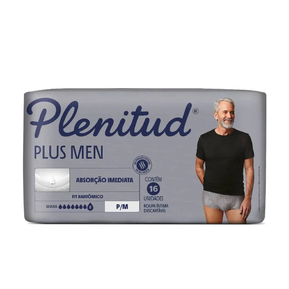 Roupa Íntima Plenitud Plus Man P/m 16 Unidades