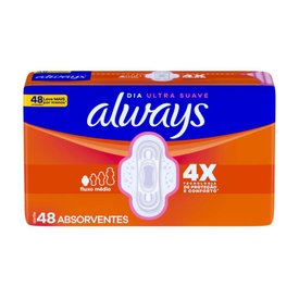 ABSORVENTE ALWAYS ULTRA SUAVE COM ABAS 48 UNIDADES