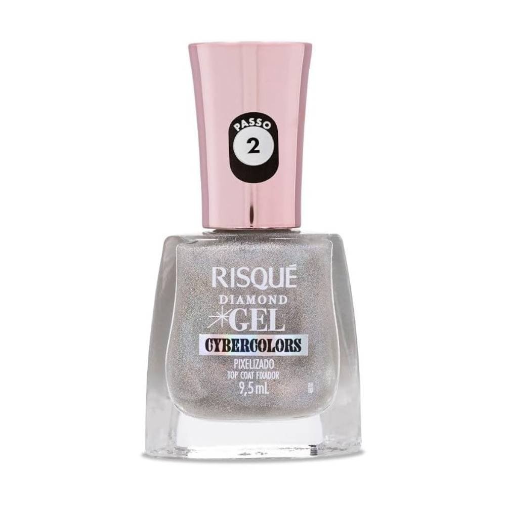 Esmalte Top Coat Risqué Diamond Gel Cybercolors Pixelizado 9,5ml