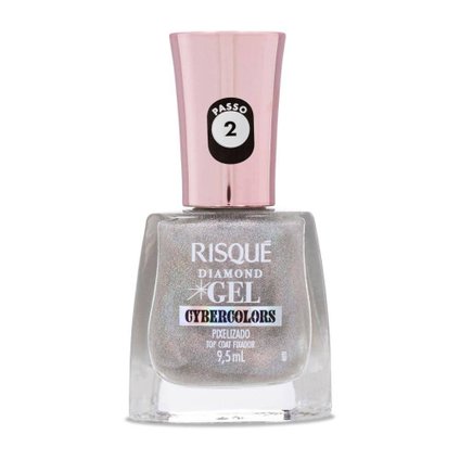 ESMALTE TOP COAT RISQUÉ DIAMOND GEL CYBERCOLORS PIXELIZADO 9,5ML