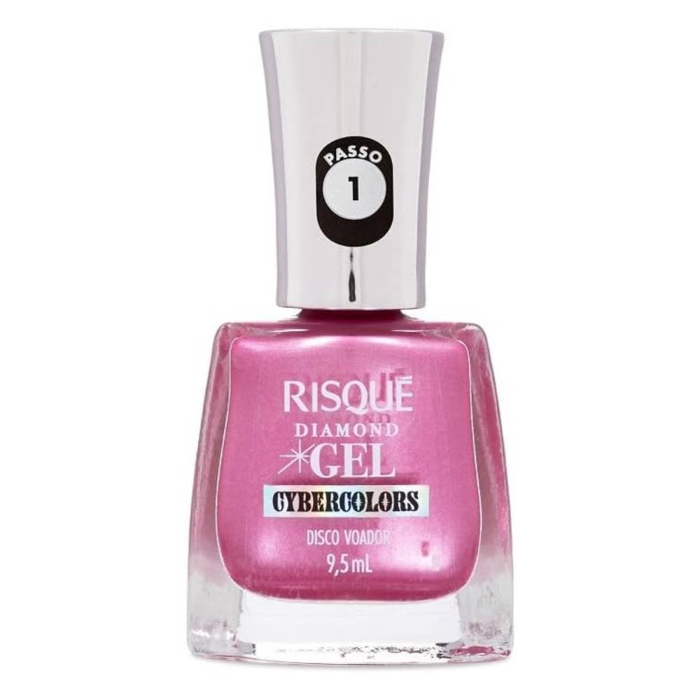 Esmalte Risqué Diamond Gel Cybercolors Metálico Disco Voador 9,5ml