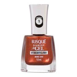 Esmalte Risqué Diamond Gel Cybercolors Metálico Bronze 3000 9,5ml