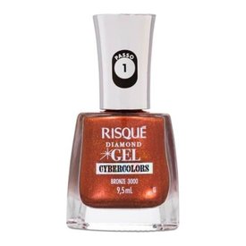 ESMALTE RISQUÉ DIAMOND GEL CYBERCOLORS METÁLICO BRONZE 3000 9,5ML