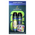 KIT DESODORANTE AEROSOL REXONA MEN FIFA IMPACTO RONALDO 2 UNIDADES 150ML CADA + 2 FIGURINHAS