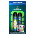KIT DESODORANTE AEROSOL REXONA MEN FIFA IMPACTO RONALDO 2 UNIDADES 150ML CADA + 2 FIGURINHAS