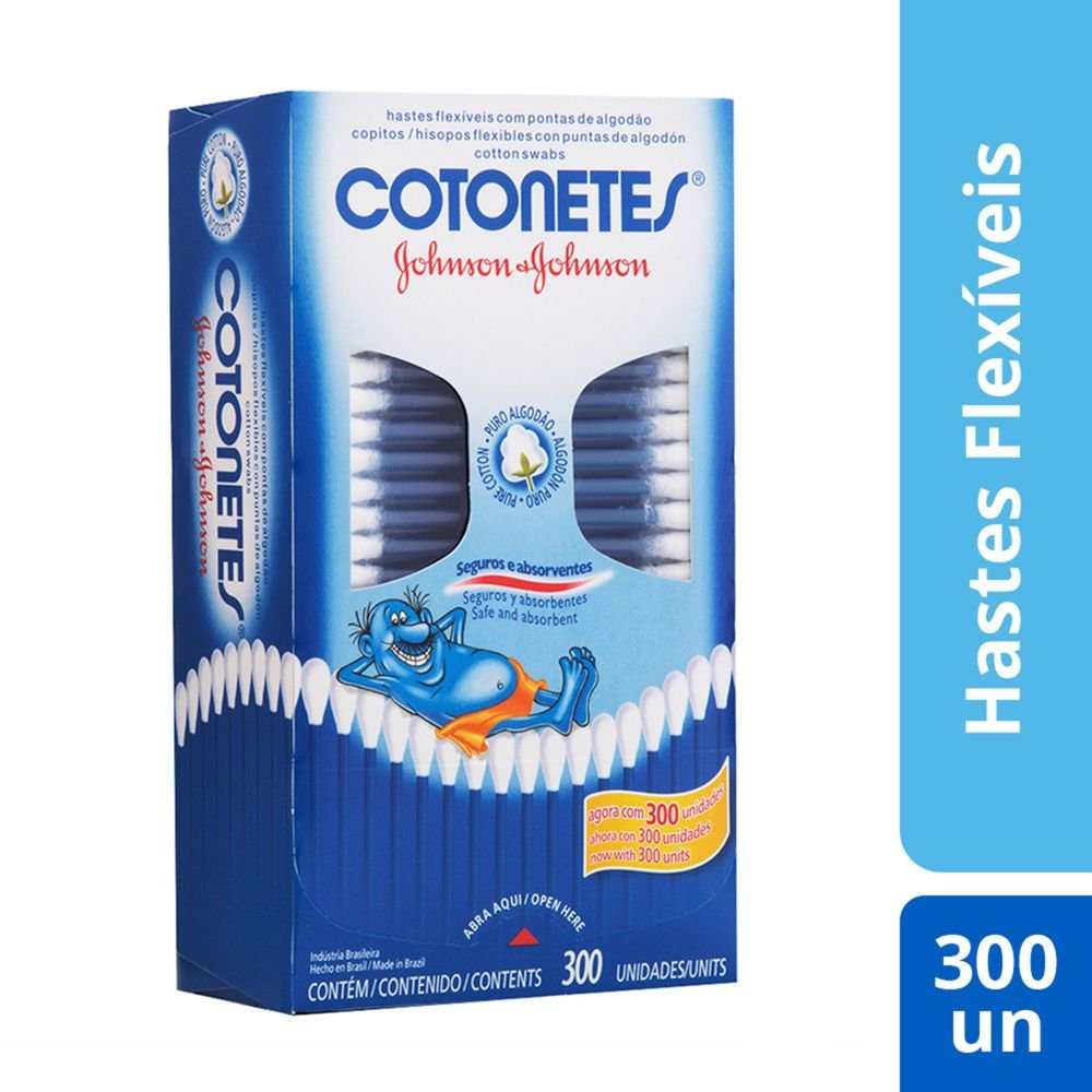 Hastes Flexíveis Cotonetes 300 Unidades