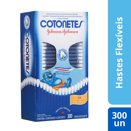HASTES FLEXÍVEIS COTONETES 300 UNIDADES