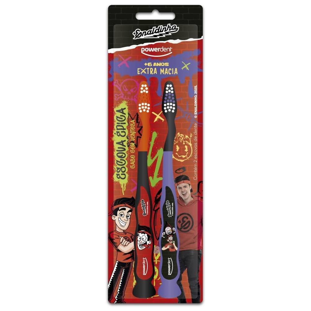 Kit Escova Dental Infantil Powerdent Enaldinho 2 Unidades
