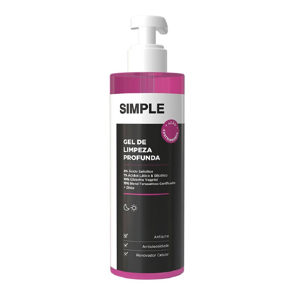 Gel De Limpeza Facial Simple Organic Profunda 350g
