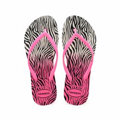 Sandalia Havaianas Slim Animals Branco E Rosa Maravilha Zebra 33/34