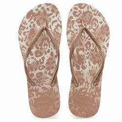 Sandalia Havaianas Slim Animals Branco E Rosa Blush Oncinha 35/36