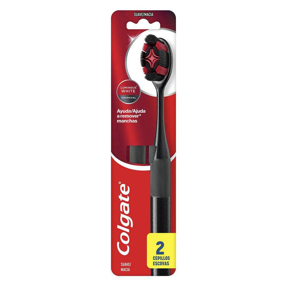 Kit Escova Dental Colgate Luminous White 2 Unidades